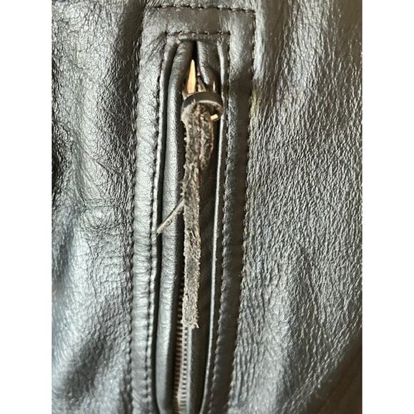 4Star Men’s Leather Motorcycle Jacket 44 Black Double-Rider Belted Lace Sides - Picture 8 of 12